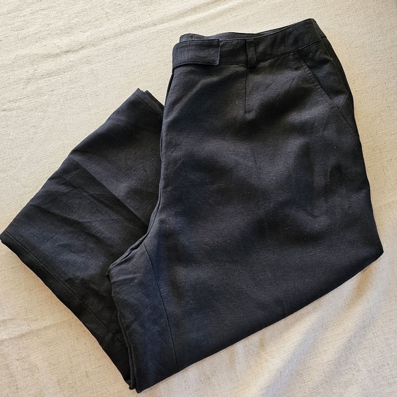Kasper Womens Black Wide Leg Linen Pants 16W - Picture 6 of 16